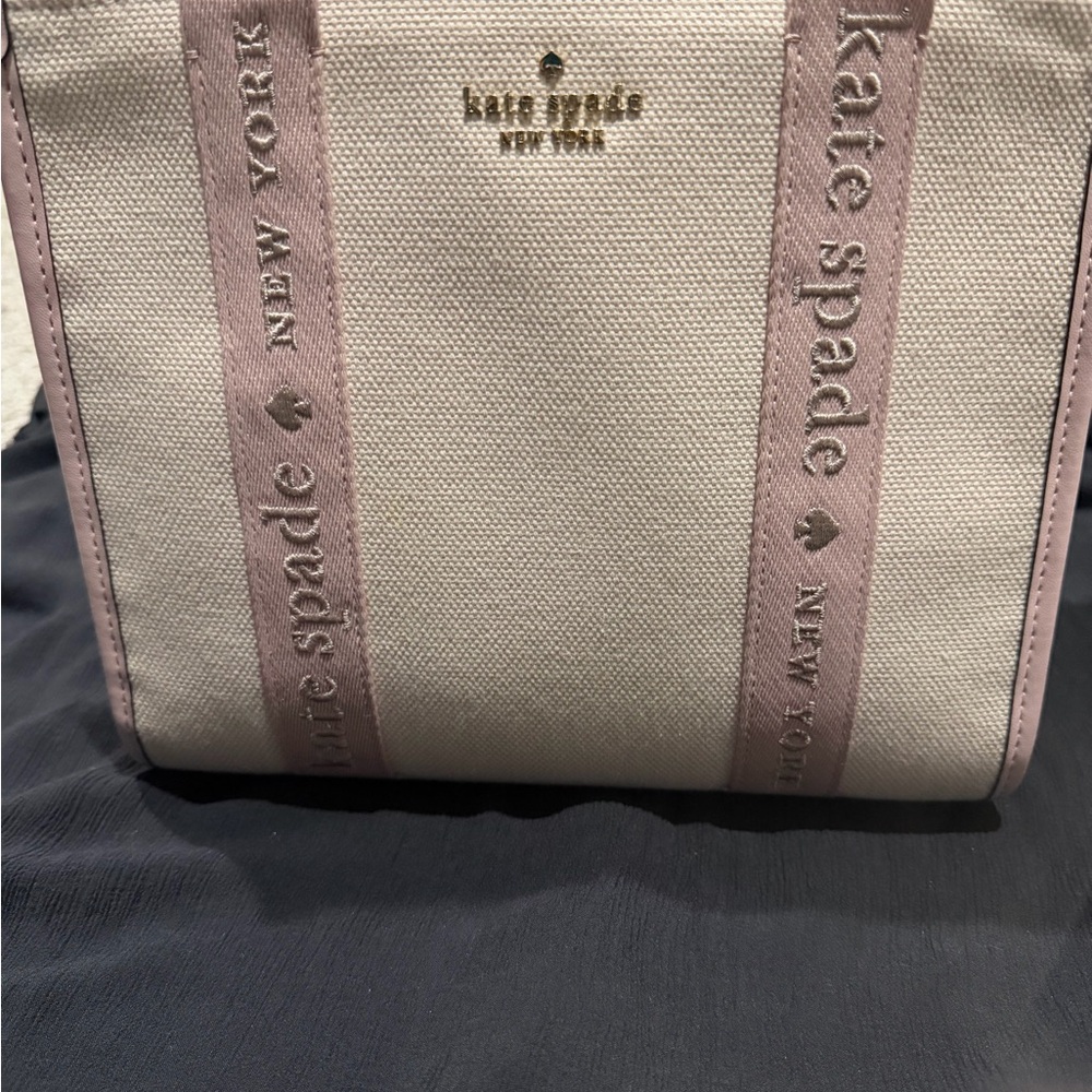 Kate Spade Pink and Cream Canvas Tote